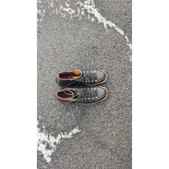 Gorpcore‎ Vintage Swiss RAICHLE Black Leather Telemark Hiking Boots 9.5 Outdoors main image 11